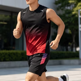2pcs Set: Vest And Shorts, Men'S Sportswear Fitness Clothes, Quick-Dry Summer Ice Silky Vest And Shorts, T-Shirt, Feather Basketball, Football, Running Set